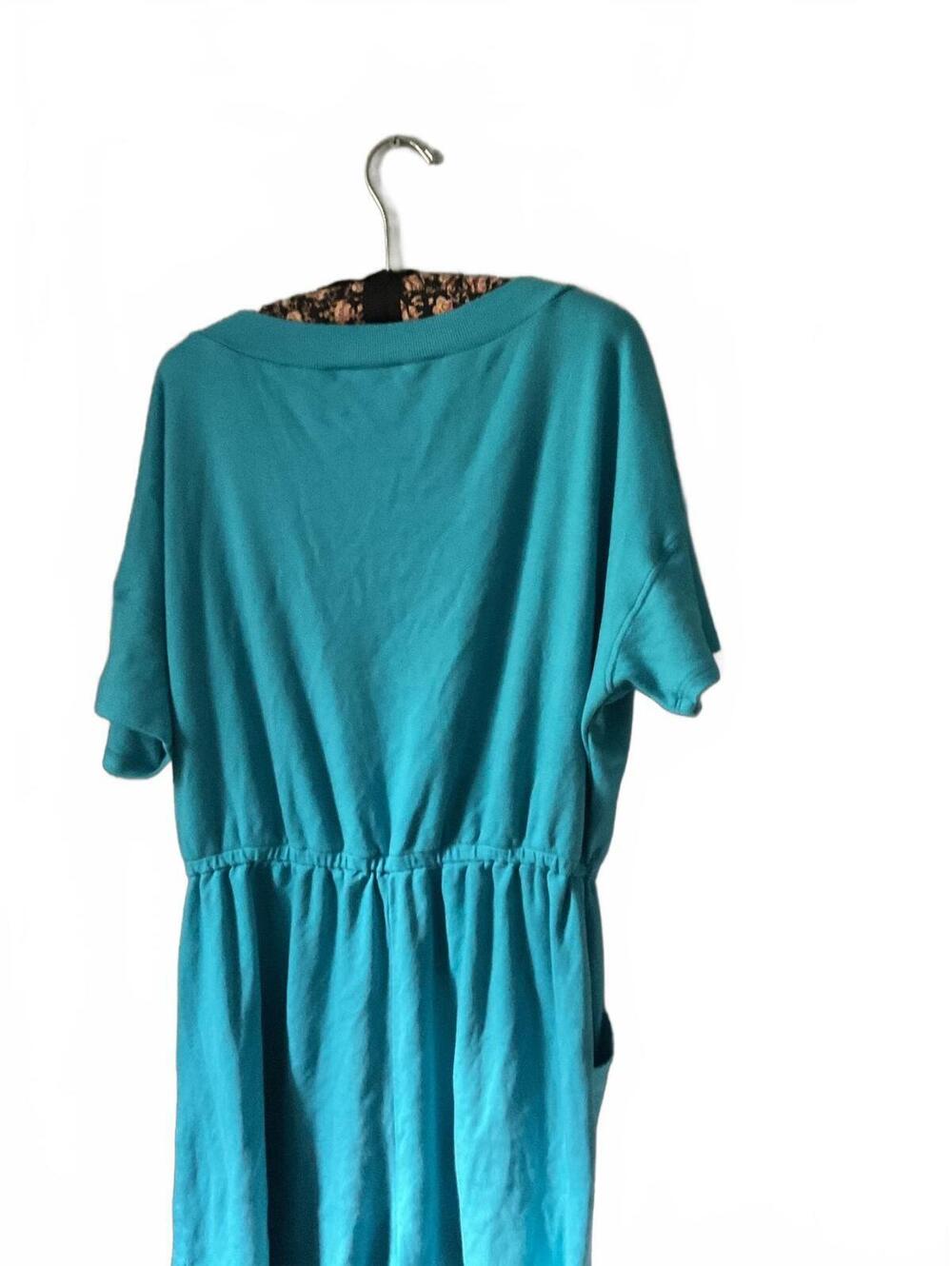 Zenana Women's Turquoise Short Sleeve Romper with Pockets Size 1X - Picture 9 of 10